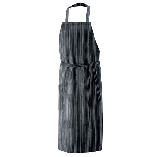 Fartuch Dlugi Poliester Bawelna EX141 - Black Pinstripe