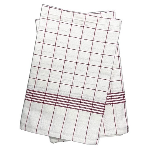 [EX153-1000364043] Zestaw ściereczek w kratkę bawełniany EX153 - White-Red Checked