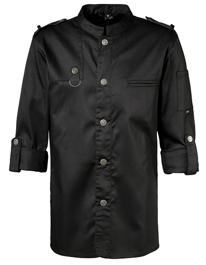 Kurtka kucharska Bikerstyle z pagonami  - Black