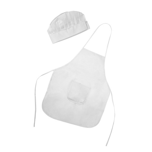 Zestaw: fartuch/czapka JAMIE DE9133 - biały