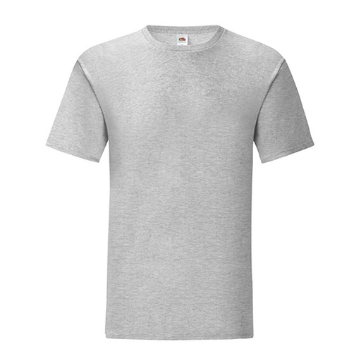 T-shirt slim z bawełny czesanej F130 - Heather Grey