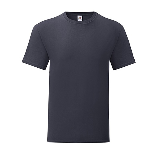 T-shirt slim z bawełny czesanej F130 - Deep Navy