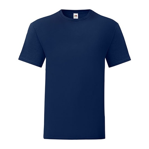T-shirt slim z bawełny czesanej F130 - Navy