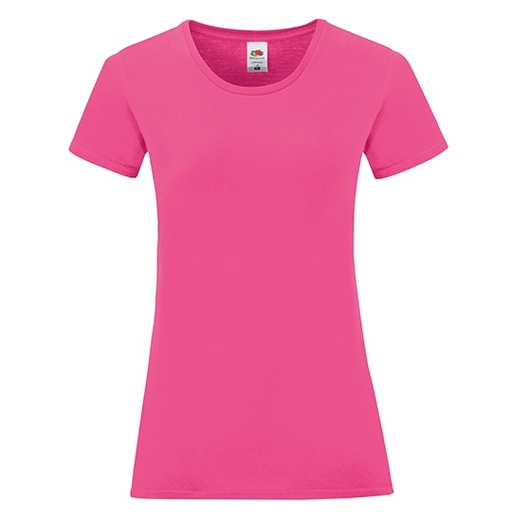 T-shirt Damski Slim Bawelniany F131 - Fuchsia
