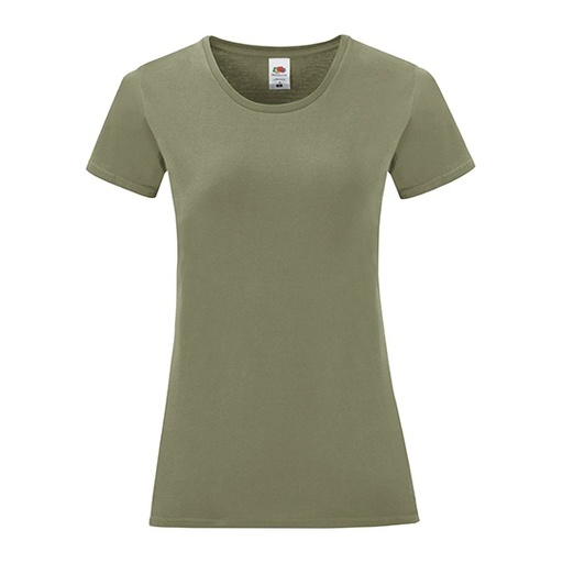 Damski T-shirt Slim F131 - Classic Olive