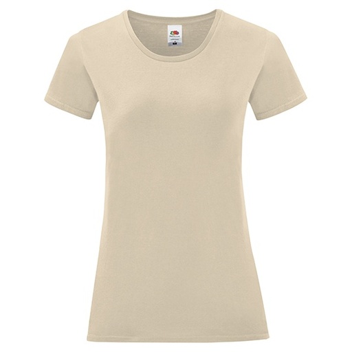 T-shirt Damski Slim Bawelniany F131 - Natural