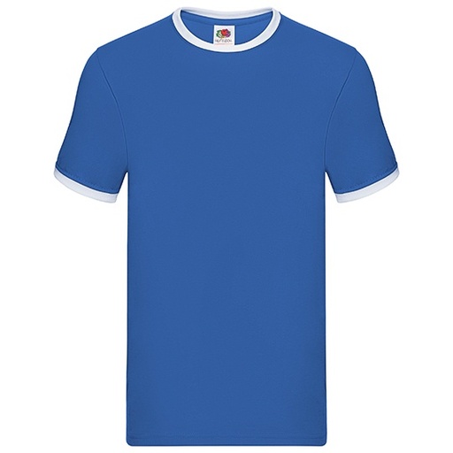 Koszulka Męska Klasyczna Bawełniana Ringer F159 - Royal Blue & White