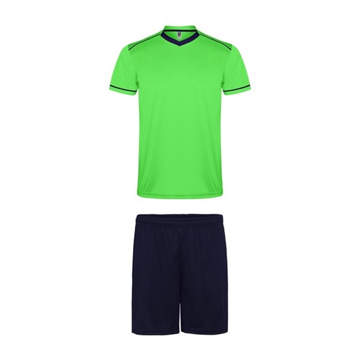 Strój sportowy UNITED CJ0457 - zielony fluorescencyjny/granatowy