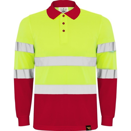 Odzież POLARIS L/S HV9306 - rojo laboral/amarillo flúor