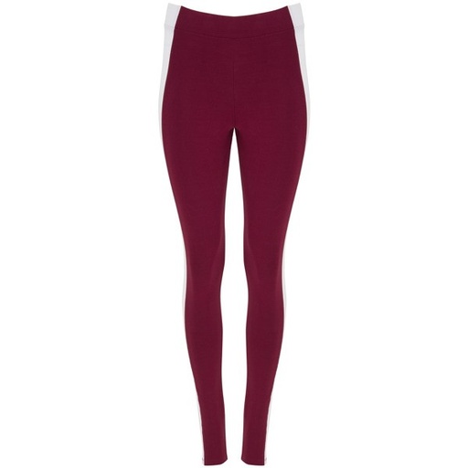 Legginsy AGIA LG0398 - bordowy/biały