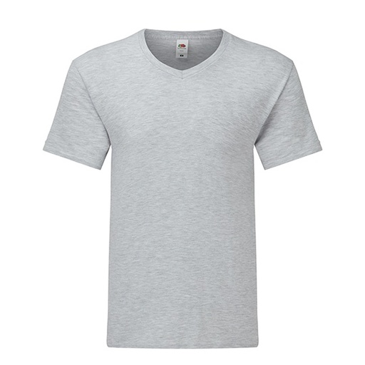 T-shirt slim z dekoltem w serek F273 - Heather Grey