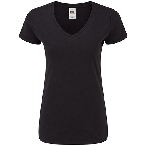 Damski T-shirt z dekoltem V F274 - Black