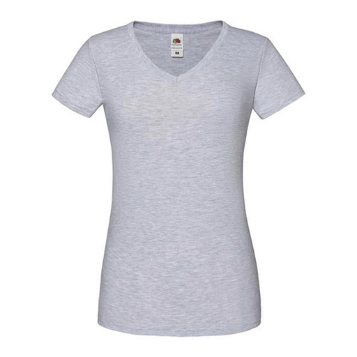 Damski T-shirt z dekoltem V F274 - Heather Grey