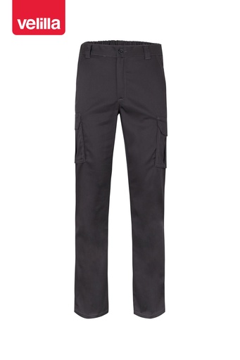 Spodnie stretch z wieloma kieszeniami 103005S - BLACK 00