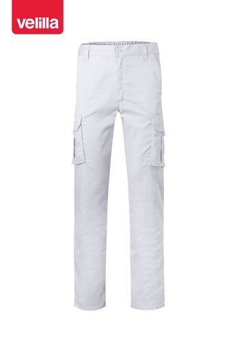 Spodnie stretch z wieloma kieszeniami 103005S - WHITE 07