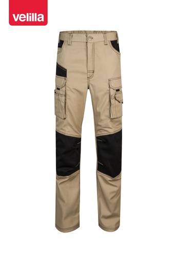 Spodnie dwukolorowe z wieloma kieszeniami 103011B - SAND BEIGE/BLACK 46/00
