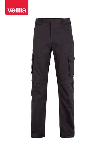 Spodnie stretch z wieloma kieszeniami 103012S - BLACK 00