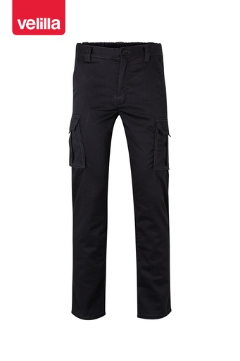 Spodnie stretch z wieloma kieszeniami 103015S - BLACK 00