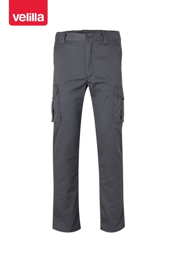 Spodnie stretch z wieloma kieszeniami 103015S - GREY 08