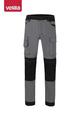 Spodnie dwukolorowe stretch 103019S - GREY/BLACK 08/00