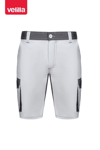 Spodenki dwukolorowe z wieloma kieszeniami 103021B - WHITE/GREY 07/08
