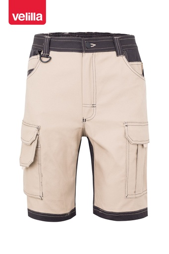 Spodenki dwukolorowe stretch 103029S - SAND BEIGE/BLACK 46/00