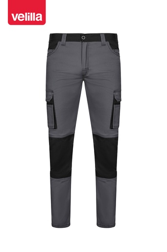 Spodnie dwukolorowe stretch 103031S - GREY/BLACK 08/00