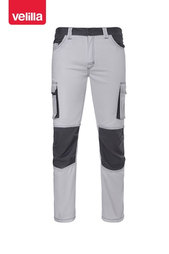 Spodnie dwukolorowe stretch 103031S - WHITE/GREY 07/08