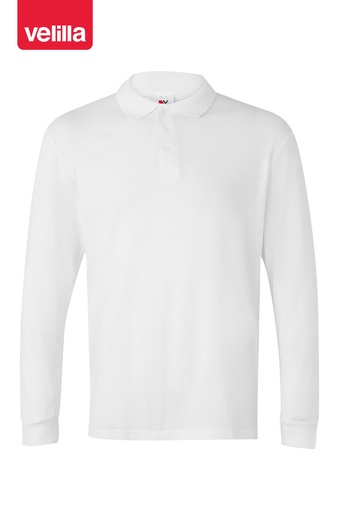 Koszulka polo z długim rękawem 105503 - WHITE 07