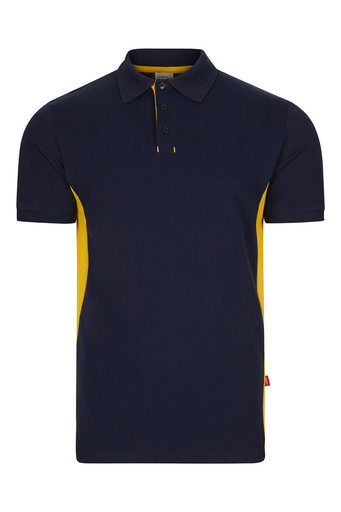 Koszulka polo dwukolorowa z krótkim rękawem 105504 - NAVY BLUE/YELLOW 61/17