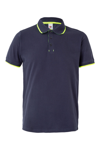 Koszulka polo dwukolorowa z krótkim rękawem 105505 - NAVY BLUE/HI-VIS YELLOW 61/20