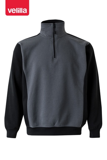 Bluza dwukolorowa z krótkim zamkiem 105703 - GREY/BLACK 08/00