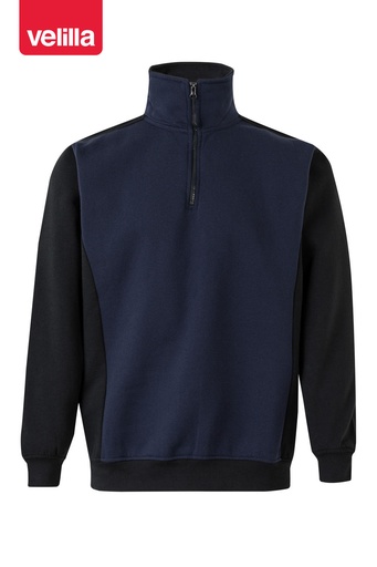 Bluza dwukolorowa z krótkim zamkiem 105703 - NAVY BLUE/BLACK 61/00