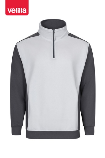 Bluza dwukolorowa z krótkim zamkiem 105703 - WHITE/GREY 07/08