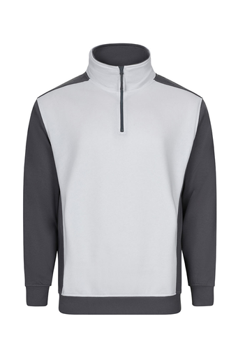 Bluza dwukolorowa z krótkim zamkiem 105703 - WHITE/GREY 07/08