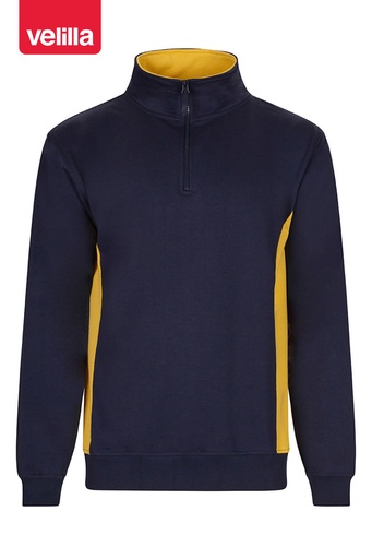 Bluza dwukolorowa z krótkim zamkiem 105704 - NAVY BLUE/YELLOW 61/17