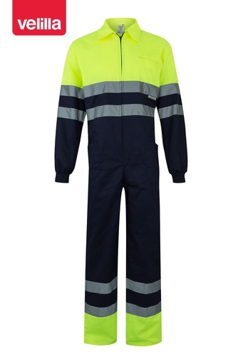 Kombinezon dwukolorowy z odblaskami 151 - MARINE BLUE/HI-VIS YELLOW 01/20