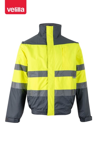 Kurtka dwukolorowa z odblaskami 161 - GREY/HI-VIS YELLOW 08/20