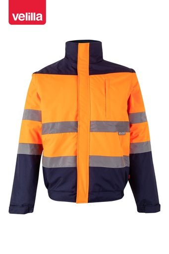 Kurtka dwukolorowa z odblaskami 161 - MARINE BLUE/HI-VIS ORANGE 01/19