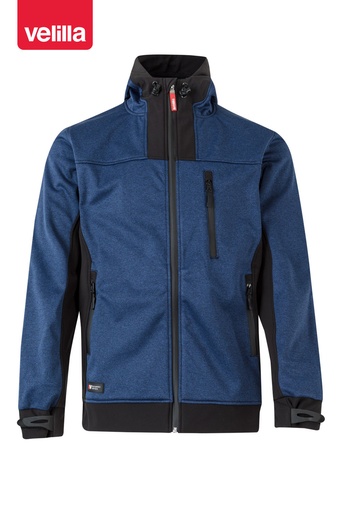 Kurtka softshell dwukolorowa z kapturem 206007 - HEATHER BLUE/BLACK 71/00
