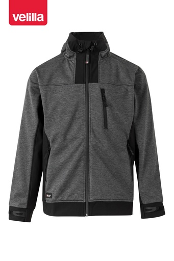 Kurtka softshell dwukolorowa z kapturem 206007 - HEATHER DARK GREY/BLACK 78/00