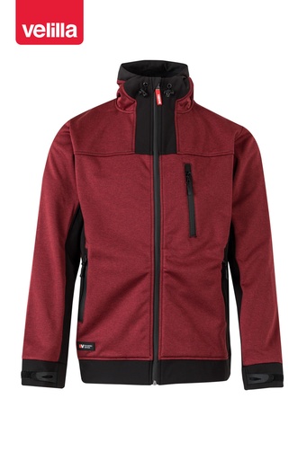Kurtka softshell dwukolorowa z kapturem 206007 - HEATHER MAROON/BLACK 77/00
