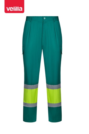 Spodnie dwukolorowe z odblaskami 303003 - GREEN/HI-VIS YELLOW 02/20