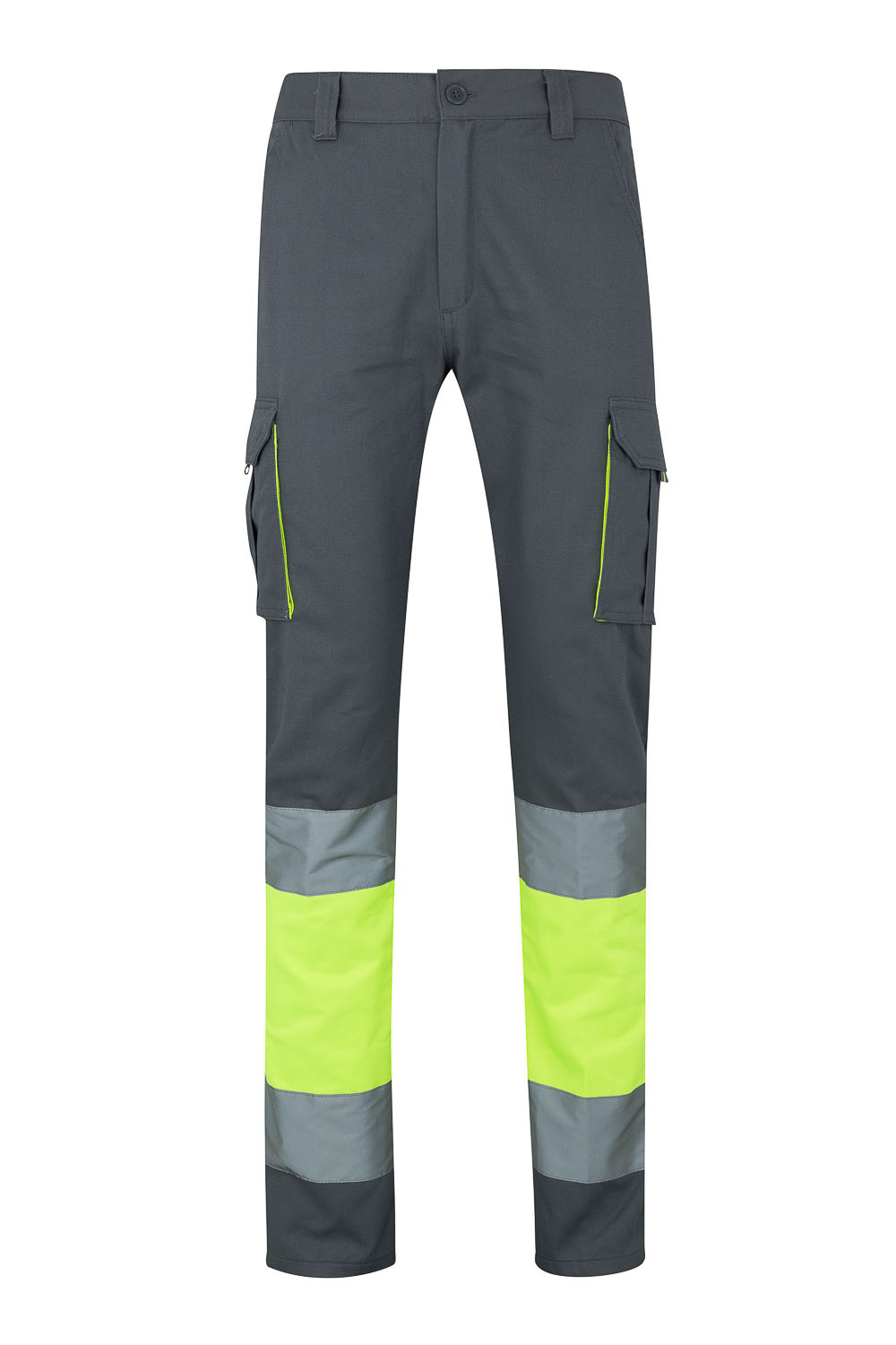 Spodnie dwukolorowe z odblaskami 303007 - GREY/HI-VIS YELLOW 08/20