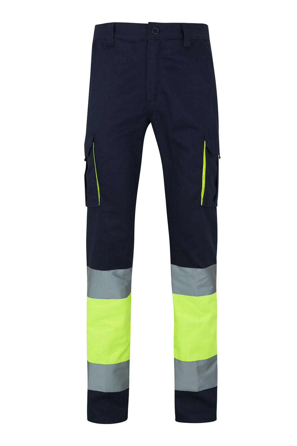 Spodnie dwukolorowe z odblaskami 303007 - NAVY BLUE/HI-VIS YELLOW 61/20