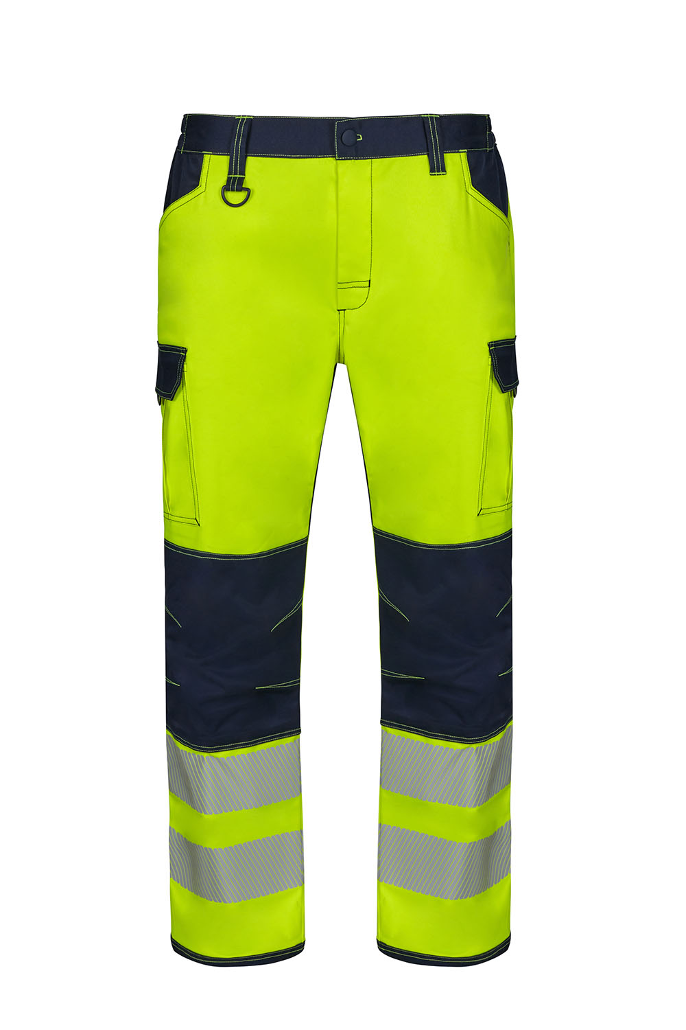 Spodnie stretch z odblaskami 303010S - NAVY BLUE/HI-VIS YELLOW 61/20