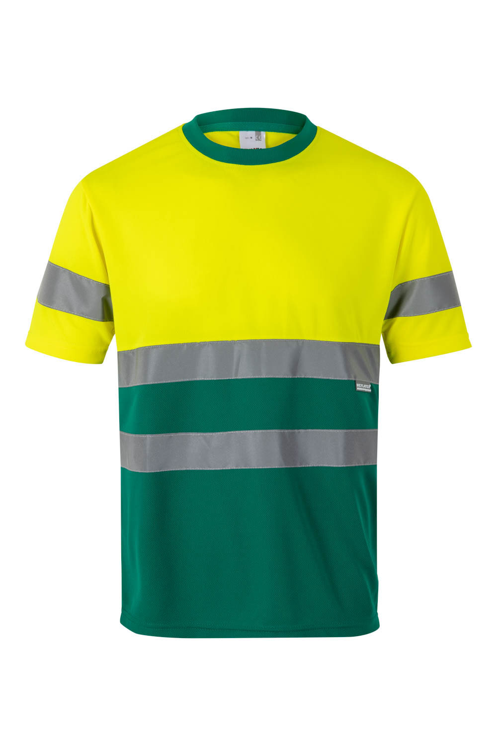 Koszulka dwukolorowa z krótkim rękawem z odblaskami 305506 - GREEN/HI-VIS YELLOW 02/20