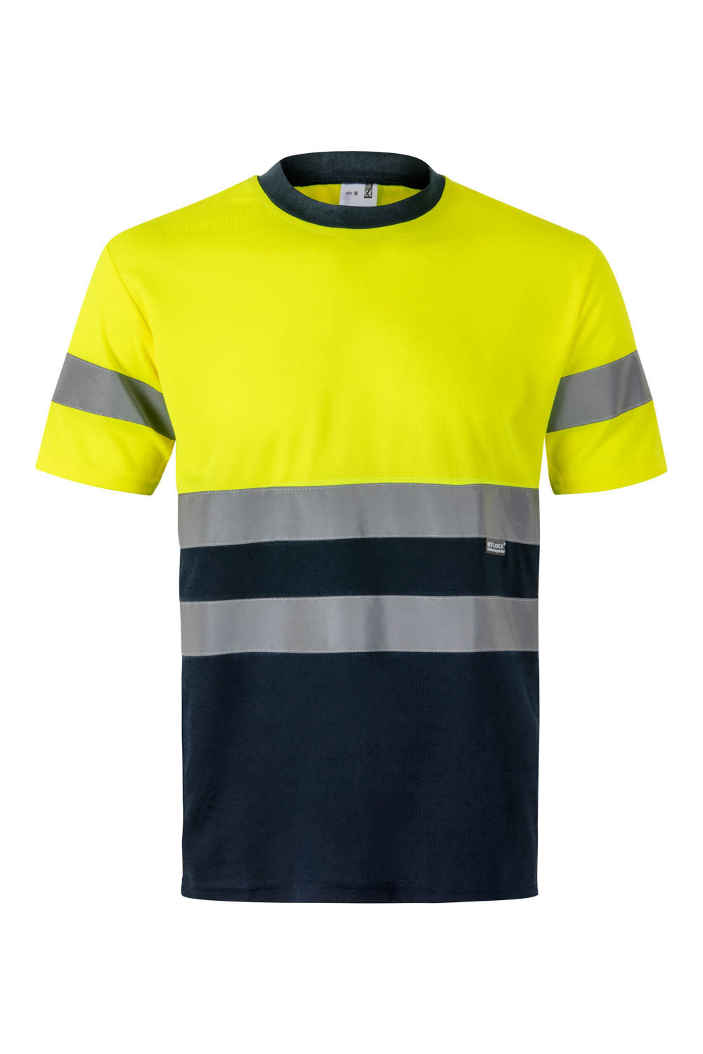 Koszulka dwukolorowa z krótkim rękawem z odblaskami 305506 - MARINE BLUE/HI-VIS YELLOW 01/20