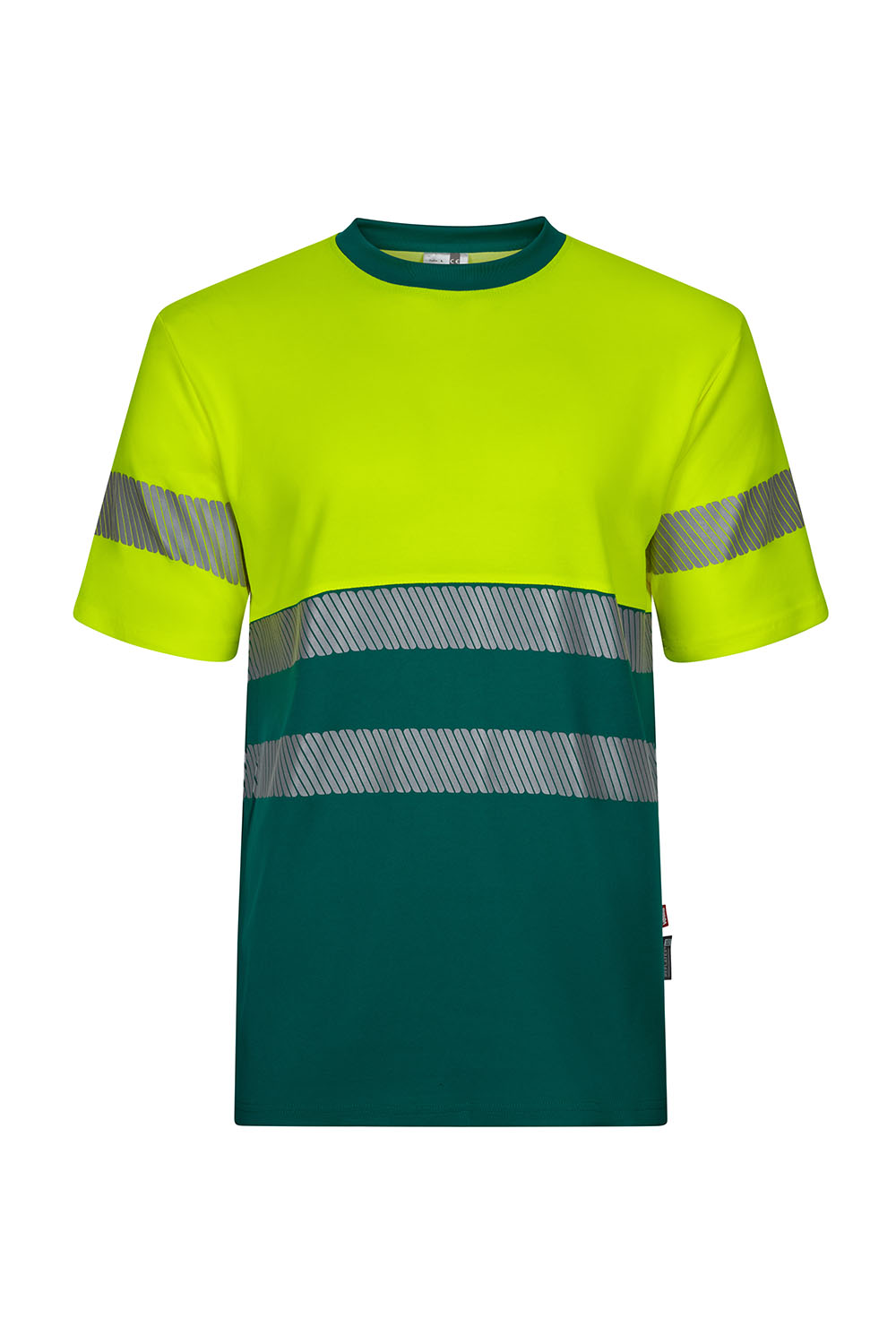 Koszulka dwukolorowa z krótkim rękawem z odblaskami 305509 - GREEN/HI-VIS YELLOW 02/20