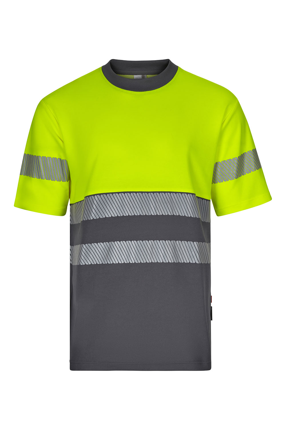 Koszulka dwukolorowa z krótkim rękawem z odblaskami 305509 - GREY/HI-VIS YELLOW 08/20